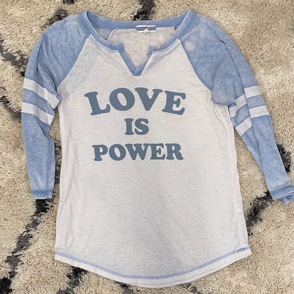 P.J. Salvage Blue and Gray Cozy Top